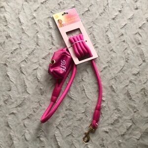 Paris Hilton Pink Dog Leash with Waste Bag Holder